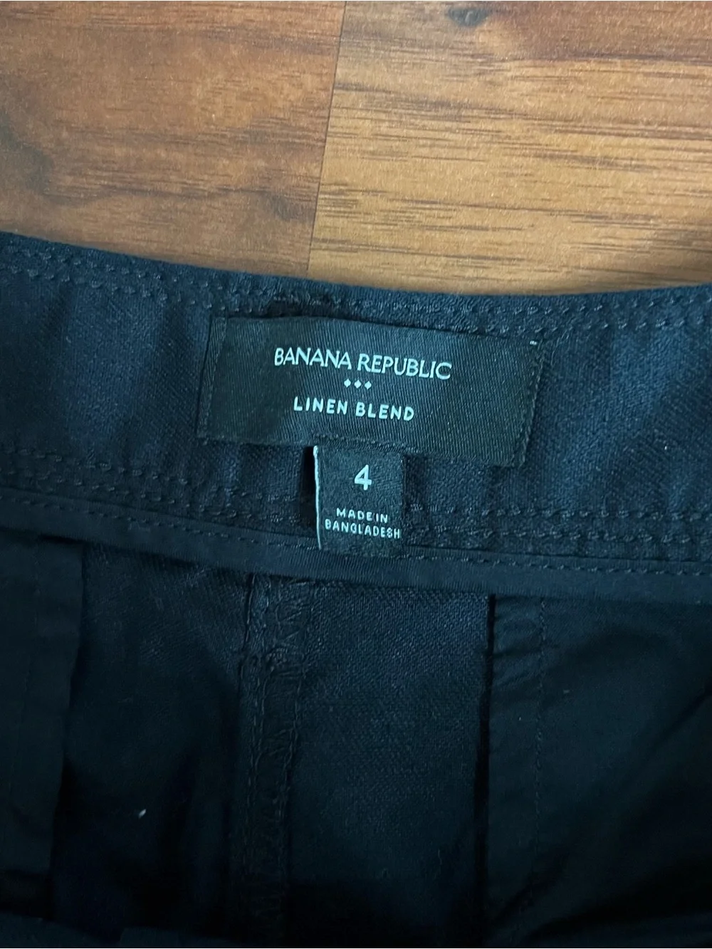 Banana Republic Black Linen Blend Wide-Leg Pants